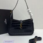 Shoulder bag croc-embossed leather